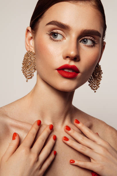 istock Beautiful emotional woman with bright make-up 1430278316