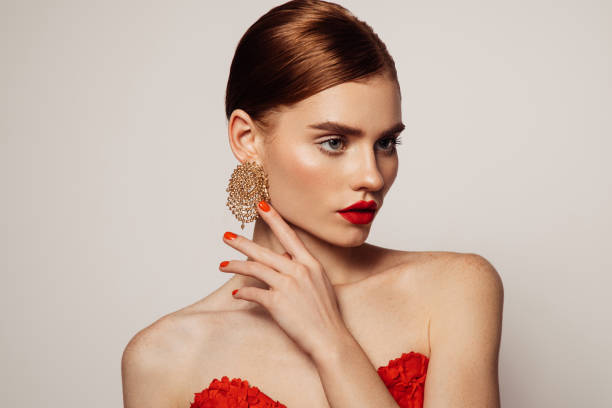 istock Beautiful emotional woman with bright make-up 1430278331