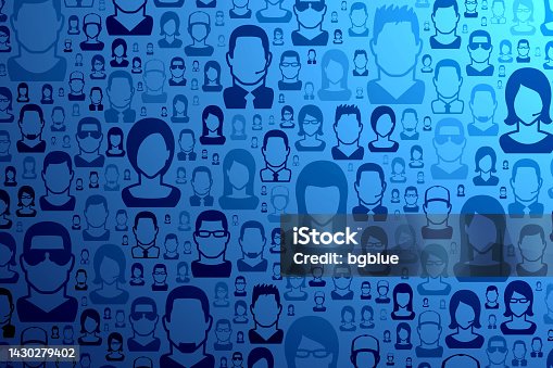 istock Abstract blue background - People pattern 1430279402