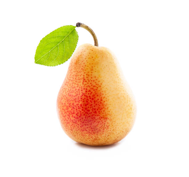istock Sweet pear with leaves 1430280476
