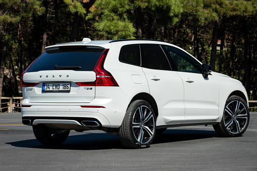 Istanbul, Turkey- September 19 2022: Volvo XC60 Recharge Plug-in Hybrid is a compact luxury crossover SUV manufactured and marketed by Swedish automaker Volvo Cars.