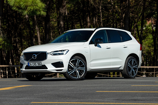 Istanbul, Turkey- September 19 2022: Volvo XC60 Recharge Hybrid is a compact luxury crossover SUV manufactured and marketed by Swedish automaker Volvo Cars.