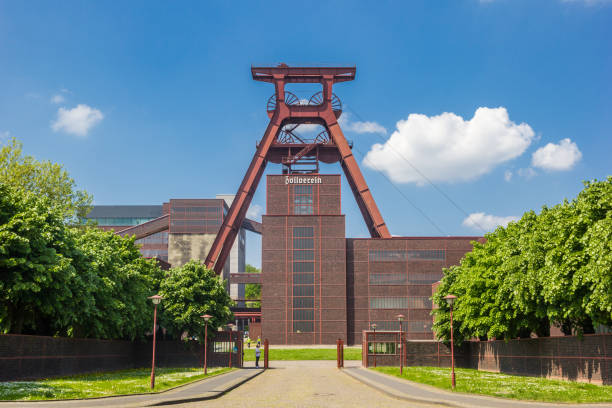 Entrance gate of the historic coal mine Zollverein in Essen stock photo