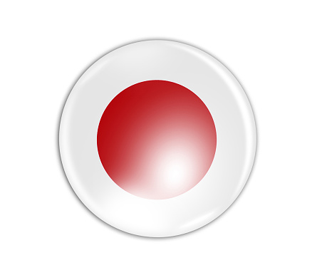 Flag button series of all sovereign countries - Japan isolated on white background