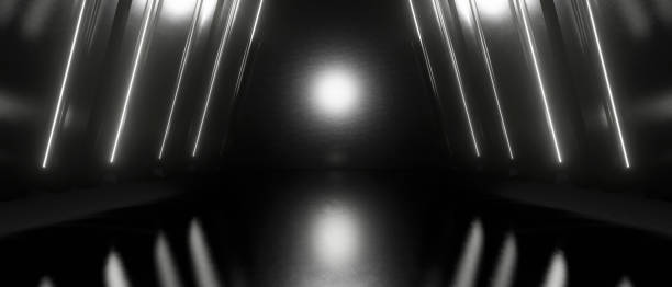 istock Abstract Futuristic Technology Interior Background Business Sci-fi Science Concept luxury Gray Banner Background Wallpaper 3D Illustration 1430286065