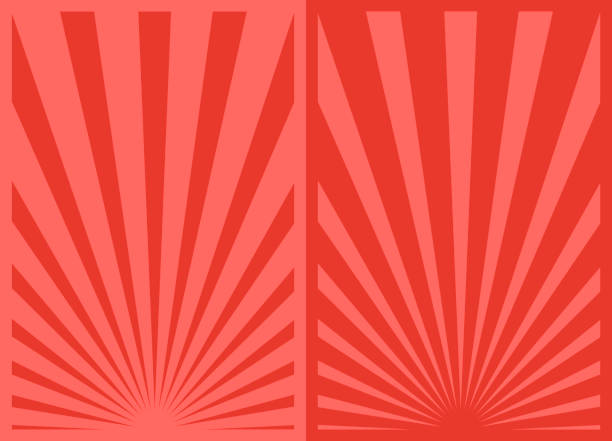 2つの赤いレトロな風の垂直ポスター、休日の背景、さまざまなサンバースト�プロモーションdiyモダンアートテンプレートのセット。 - wrapping paper striped paper christmas点のイラスト素材／クリップアート素材／マンガ素材／アイコン素材
