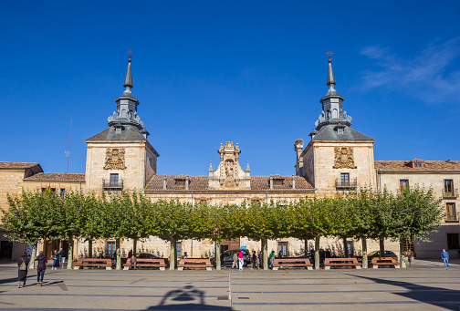 Historic town hall building on the Plaza Mayor square in Burgo de Osma, Spain