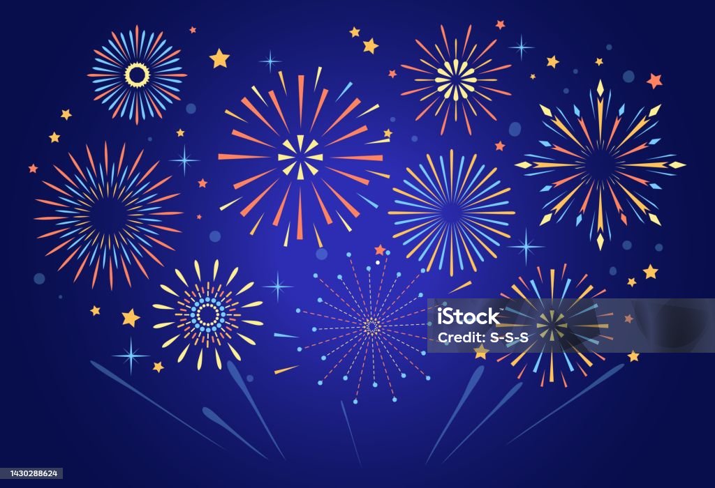 Party Exploding Firework Night Exploding Firework Color Fireworks Diwali Celebration Fire Show ...
