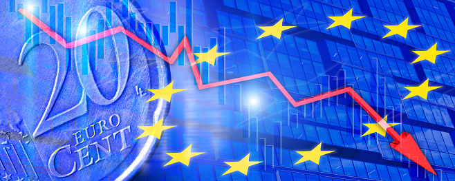 European stock market fall concept