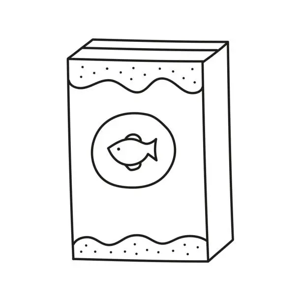 Vector illustration of Hand drawn vector illustration of fish food