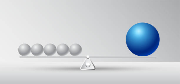 istock comparative with disadvantage and advantageous illustration,business competition concept and successful,difference of shape and not balance,circle big and small with copy space on white background 1430291957
