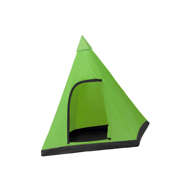 観光テント白で分離 - tent camping dome tent single object ストックフォトと画像