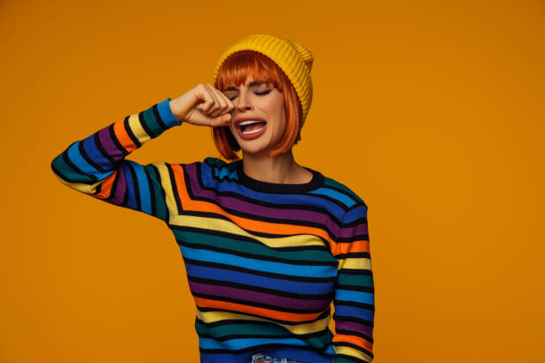 istock Beautiful emotional woman with bright make-up 1430294897