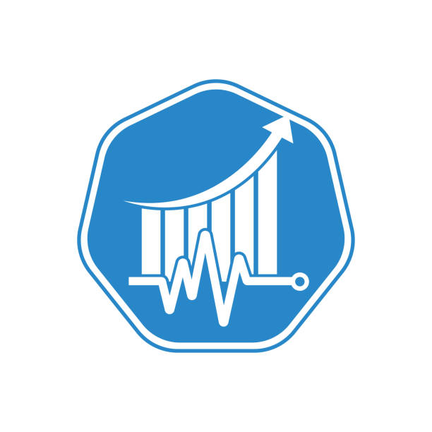 логотип финансового пульса. сердце биение финансы логотип дизайн иконка. - investment finance frequency blue stock illustrations