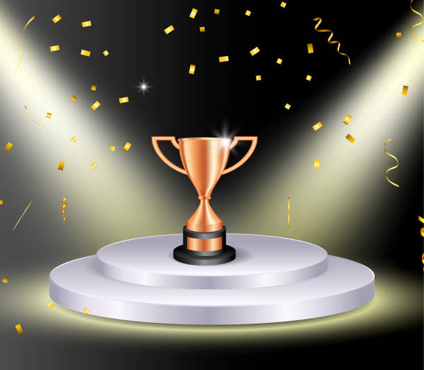 istock set of realistic golden trophy cup champion. eps vector 1430306058