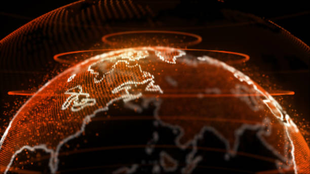 istock Orange Earth From Particle Zoom in Middle Top 1430311468
