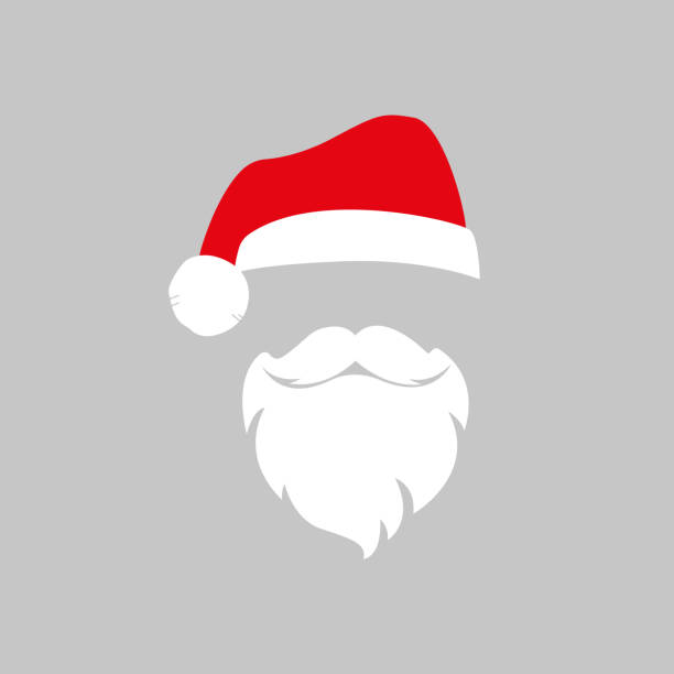 산타의 모자와 수염. 벡터 그래픽 - santa stock illustrations
