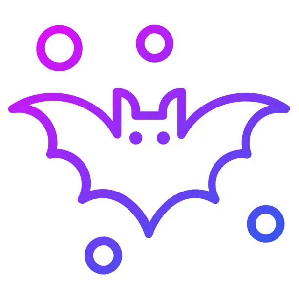 Vector illustration of horror bat vector outline icon.