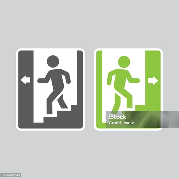 Stacase Sign Staircase Vector Sticker Sign Stock Illustration - Download Image Now ...