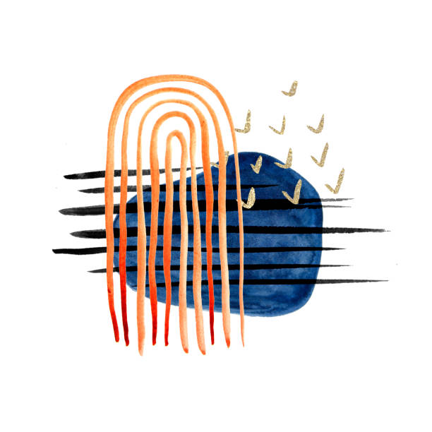 istock Watercolor abstract brush strokes, freehand pastel elements, organic and nature shapes. Minimalist poster with watercolor 1430319304