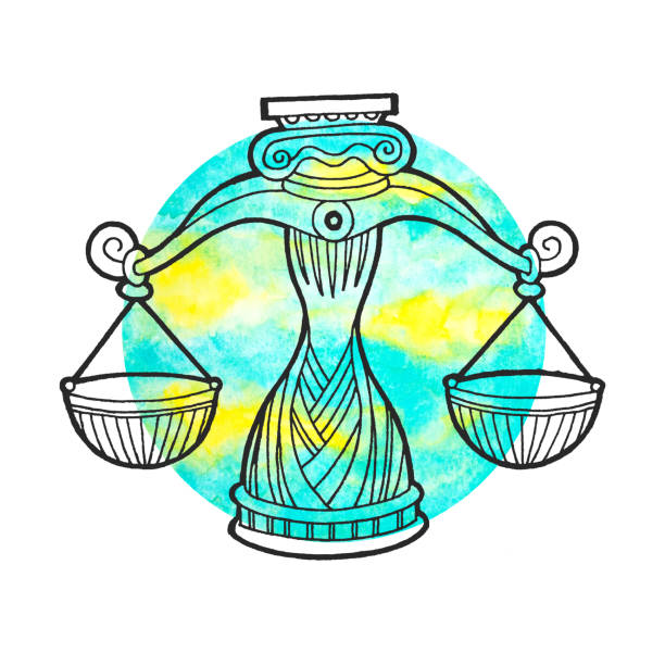 istock libra zodiac astrology horoscope symbol sign logo icon design in air element color art background watercolor painting cartoon drawing illustration fortune 1430319419