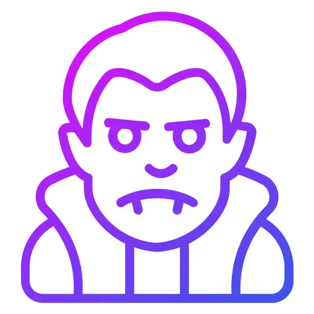 Vector illustration of scary man vector outline icon.