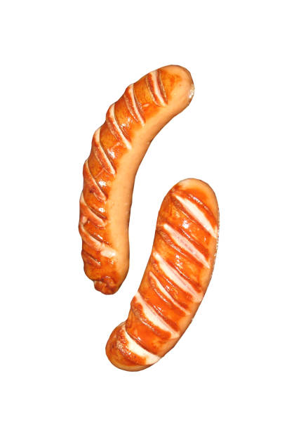 istock Two grilled sausages isolated 1430321753