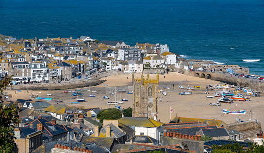 St Ives Fishing Village and Harbour, Cornwall, Southwest England.