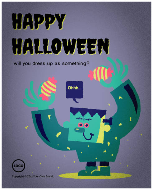 Spooky Frankenstein says It’s Halloween Time, Wear your best costume to our monster mash Halloween Cartoon Characters Design Vector art illustration
Spooky Frankenstein says It’s Halloween Time, Wear your best costume to our monster mash. cartoon devil with speech bubble stock illustrations