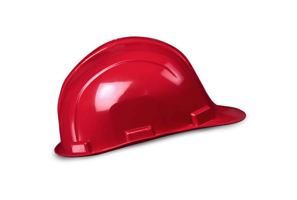 istock Red builder's helmet isolated 1430328417