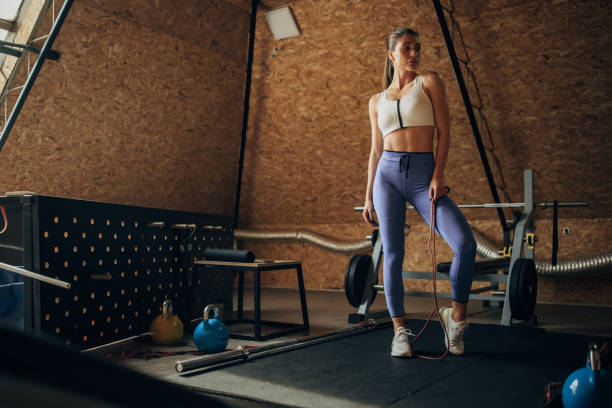 istock Beautiful woman in gym 1430329096
