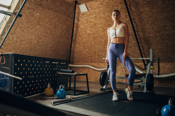 istock Beautiful woman in gym 1430329191