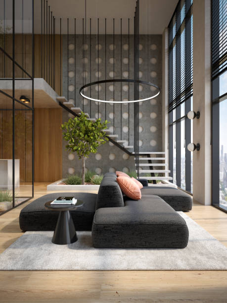 istock Modern style conceptual interior room 3d illustration 1430329985