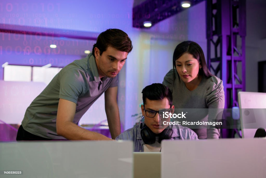 Programming Engineers Are Developing Codes On Their Computers Stock ...