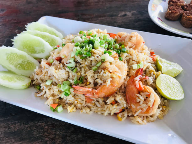 istock Fried rice with shrimps in Thailand. 1430333724
