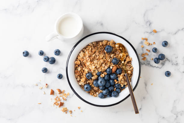 istock Bowl of granola with blueberries 1430334641