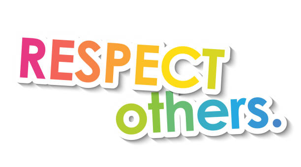 RESPECT OTHERS. colorful typography banner RESPECT OTHERS. colorful vector typography banner social grace stock illustrations