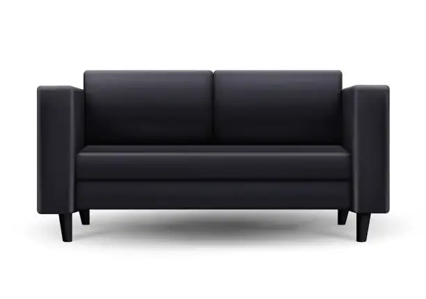 Vector illustration of Modern Black Sofa