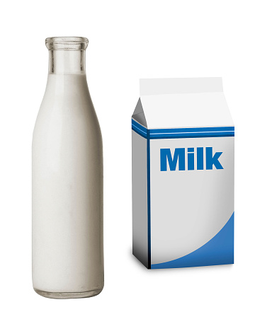 milk bottle isolated on white