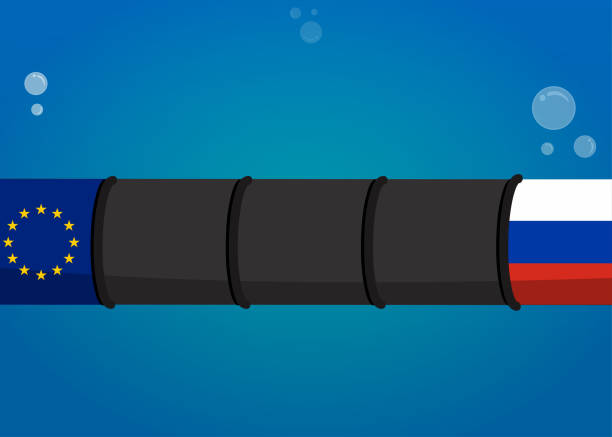 nord stream and the gas leak between russia and the european union. - nord stream stock illustrations