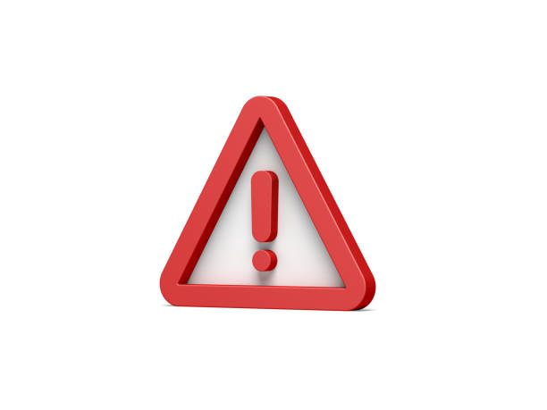 istock Red warning sign isolated on white background. Exclamation mark. Attention sign icon. Danger symbol. 1430341265