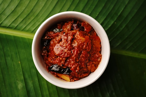 Homemade Tomato pickle  chutney or Thokku