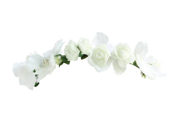 istock Small White Flower Crown Front View isolated on white background with clipping paths 1430346630