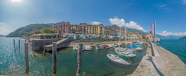 Picture of the harbour of Connobio on Lake Maggiore during the day in summer