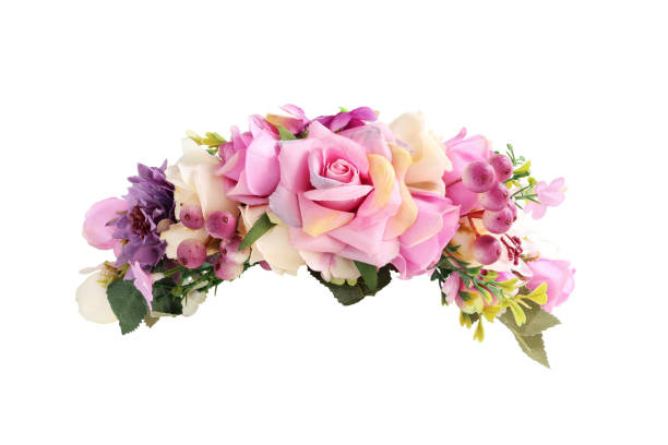 istock Purple Flower Crown Front View isolated on white background with clipping paths 1430346719