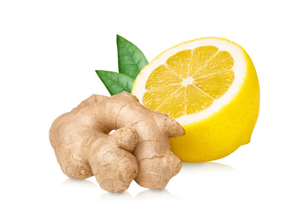 istock Ginger and lemon isolated on white background. 1430353981