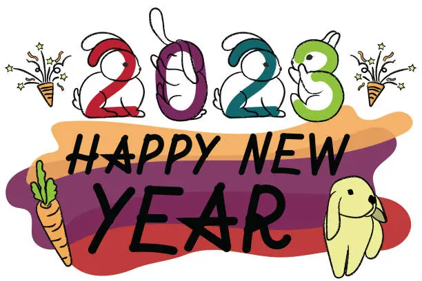 Vector illustration of Happy new year 2023
