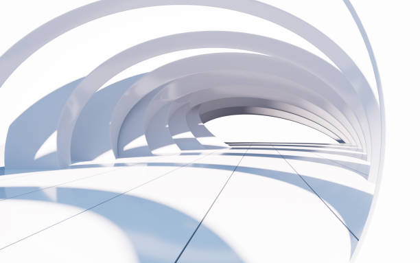 istock White curved tunnel, abstract curved architecture, 3d rendering. 1430357822