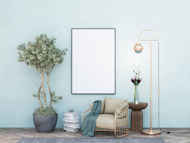 istock Mock up poster frame in modern interior fully furnished rooms 1430358708