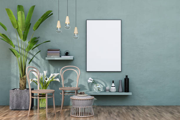 istock Mock up poster frame in modern interior fully furnished rooms 1430359217